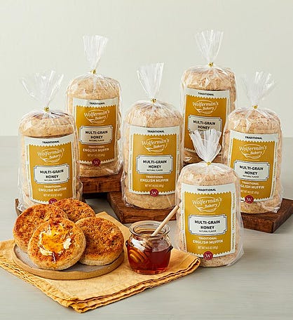 Multi-Grain Honey Traditional English Muffins - Six Packages